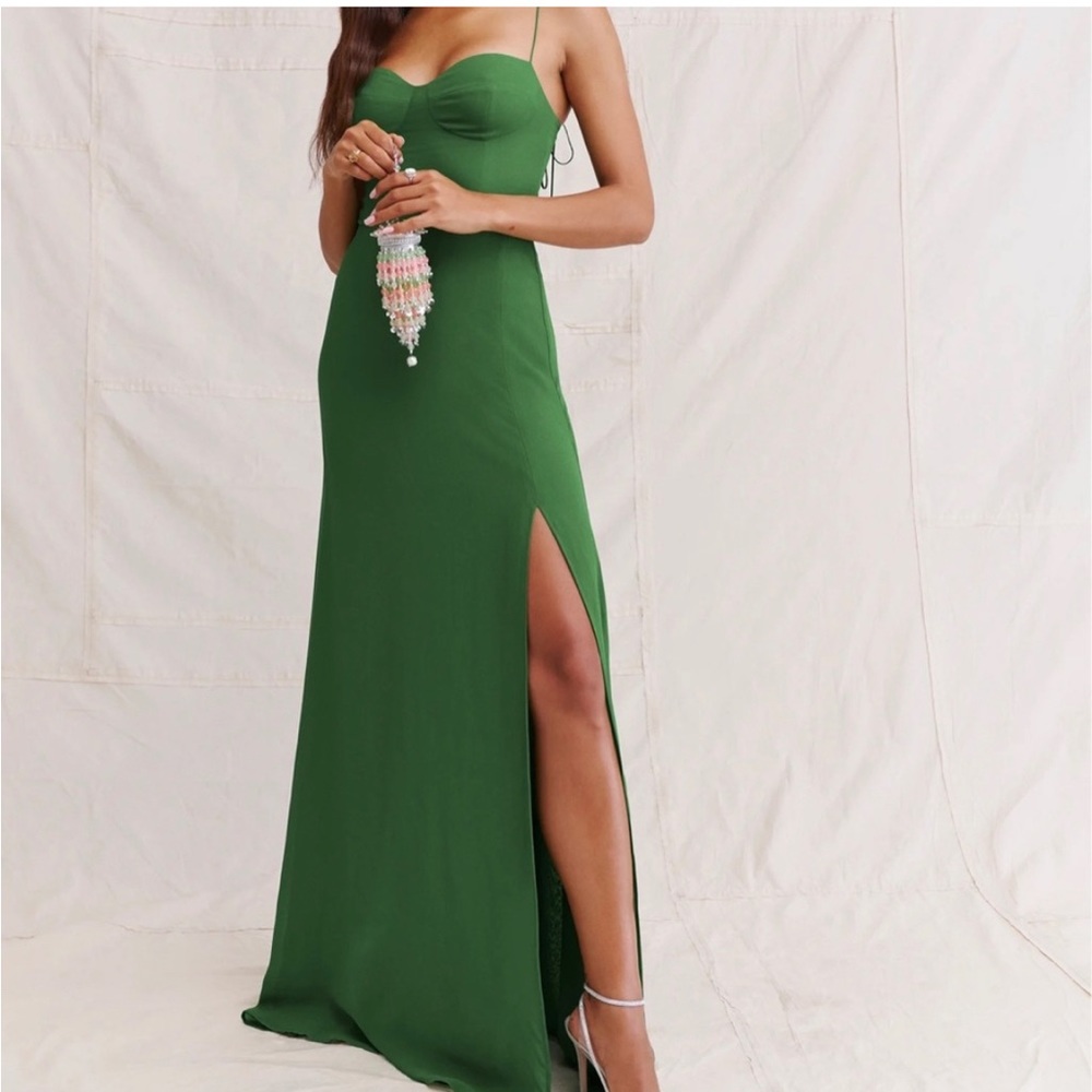 Reformation Melita dress. green. NWT. Size 10.